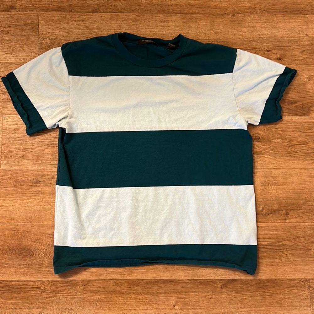Scotch & Soda grey and light stripe shirt